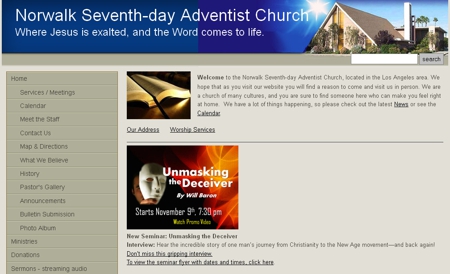 Norwalk Adventist Church home page